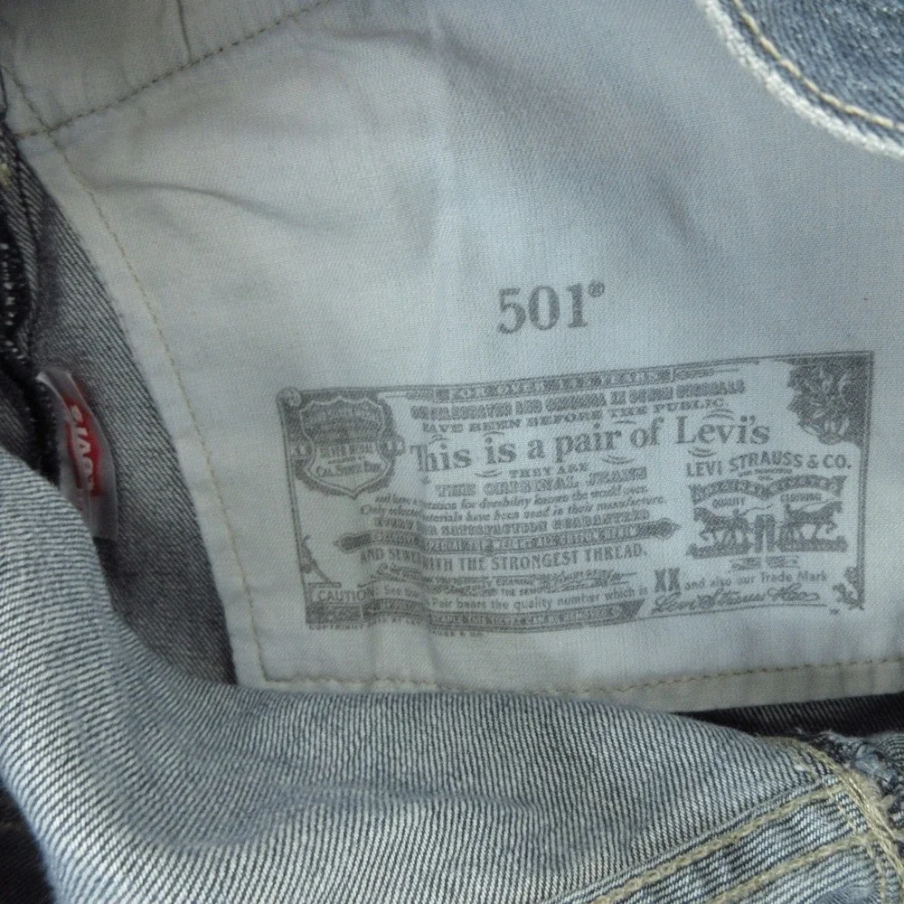 Levis 501 Jeans Mens 38x29 Blue Denim Straight Leg Button Fly Classic Pants